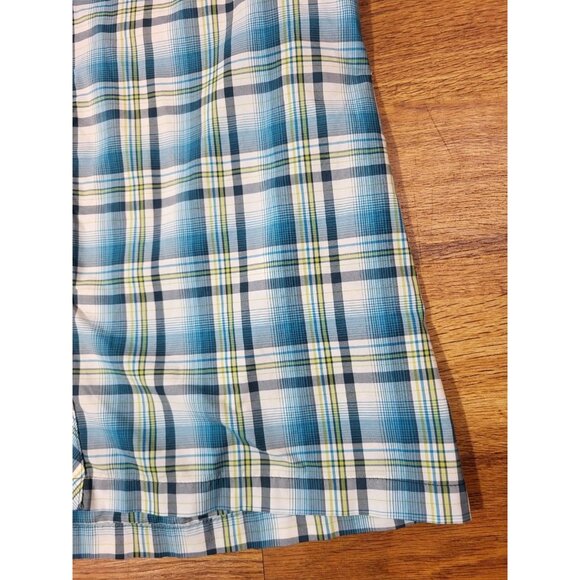 Kuhl Shirt Men’s Blue Plaid Snap Button Eluxur Gorpcore Small Short Sleeve - Picture 2 of 5